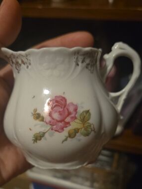 Porcelain Floral Creamer - Pink Rose Design